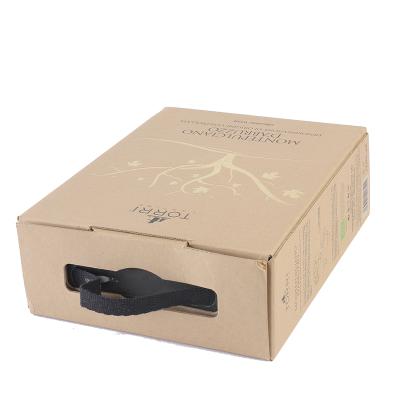 China Recyclable Packaging Carrying Two Bottle Storage Corrugated Cardboard Wine Box for sale