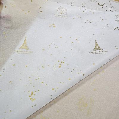 China Custom Design Moistureproof Gold Star Napkin Wrapping Tissue Paper Garment Wrapping With Logo Printing for sale