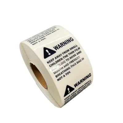 China Choking Waterproof Warning Labels Self Adhesive Stickers Roll for sale