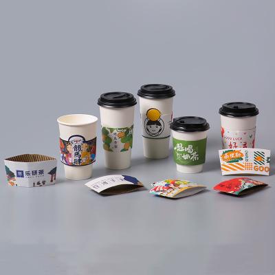 China Recycled Materials Manufacturers Insulated Corrugated Disposable Hot Milk Tea Double-Layer Paper Coffee Cups for sale