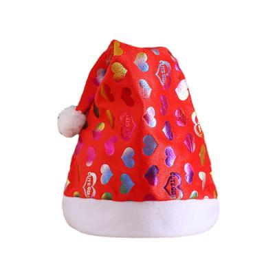 China Christmas Party Christmas Hat Gift Decoration Creative Red Cartoon Brushed Cloth Adult Non-woven Christmas Hat for sale