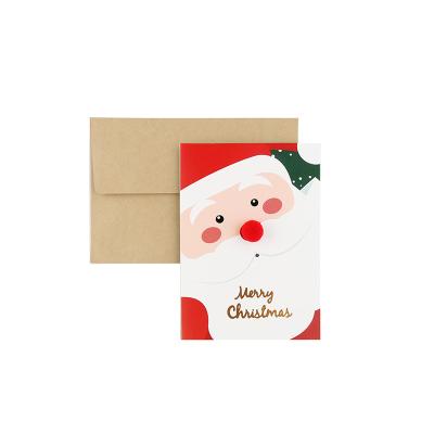 China Europe Different Design Small Size Green Red Folding Custom Merry Christmas Postcards for sale