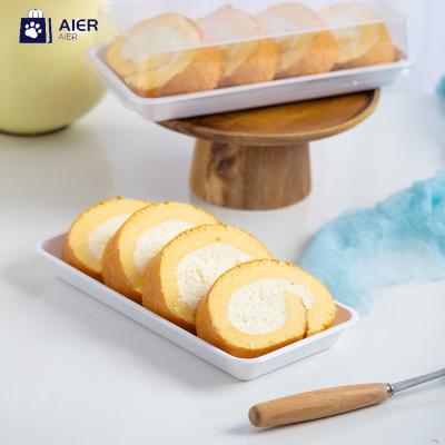 China Recycled Materials Cake Roll Snow Veela Napkin Towel Sandwich Box Meat Silk Shell Packing Box Puff Pastry Cake Baking Box for sale