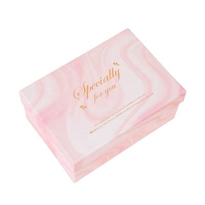 China Recycled Materials Marble Texture Gift Box Holiday Birthday Pink Bag Wedding Companion Hand Gift Envelope Cosmetic Packaging Empty Box for sale