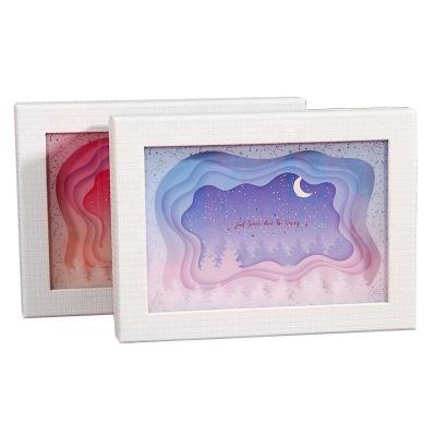 China High-end Luxury Recoverable White Starry Christmas Gift Box Recycled Rectangular Frame Materials Holiday Lipstick Jewelry Gift Box for sale