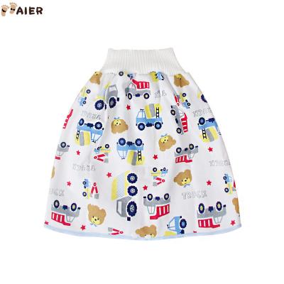 China Printed Reusable Aier Waterproof Cotton Children Diaper Skirt Washed Baby Padded Diaper Skirt for sale