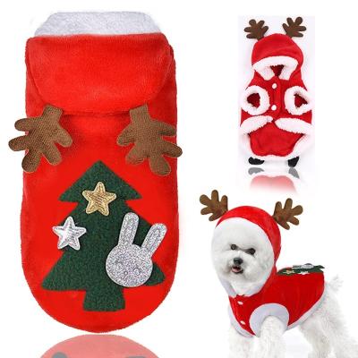 China Wholesale Sustainable Velvet Elk Design Cat Dog Christmas Costume Ornaments Stocking Pet Clothes Christmas Dog for sale