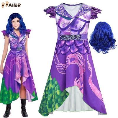 China Hot Sale Polyester Evie Cosplay Dress Mal Descendants 3 Carnival Costume Halloween Costume For Girls for sale