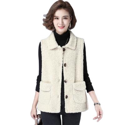 China 2021 viable autumn and winter plus velvet thickening fashion joker cashmere female vest plus size vest shoulder coat for sale