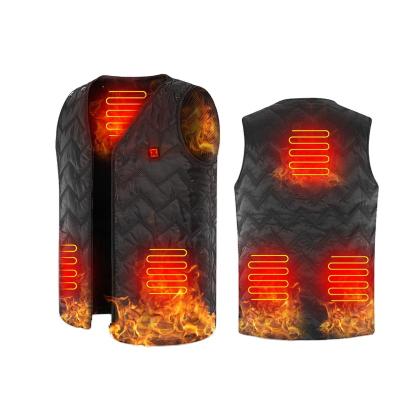 China Waterproof quilted jacket heated vest safari jackets polyester and nylon vests electrically heating clothing for sale