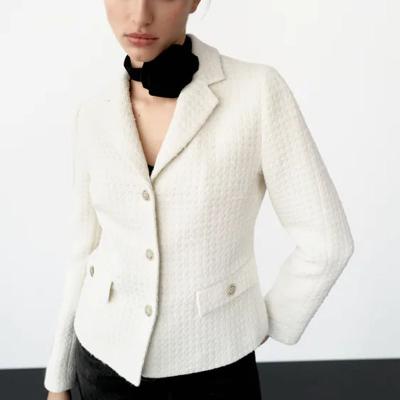 China New Style Winter Anti-Wrinkle Small Wear Women Perfume Soft Rhinestone Button Short Suit Coat for sale