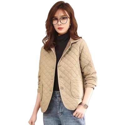 China Anti-wrinkle Women's Winter 2021 New Korean Loose Lingge Shorts Cotton Thin Jacket Small for sale