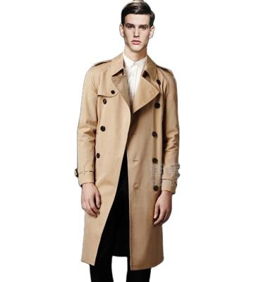 China High End Single Row Anti-Wrinkle Long Jacket Double Button Coat Men Coats for sale