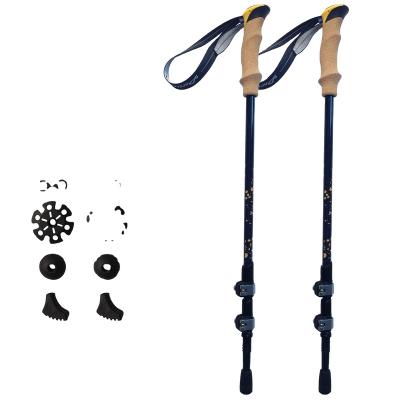 China 5-Section Outdoor Nordic Shockproof Trekking Poles Canes Shockproof Telescopic Aluminum Crutches Aluminum Crutches Hiking Walking Canes for sale