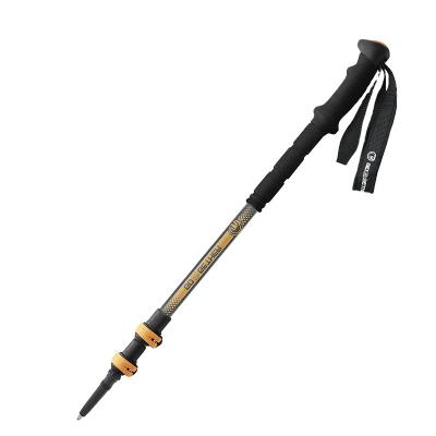 China 2021 New Design Lightweight Aluminum Outdoor Use 7075 With Carbon Texture Surface 62-135cm Walking Trekking Hiking Poles for sale