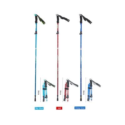 China Outdoor Camping Hiking Traveling Fold Hiking Pole Telescopic Trekking Walking Stick Pole for sale