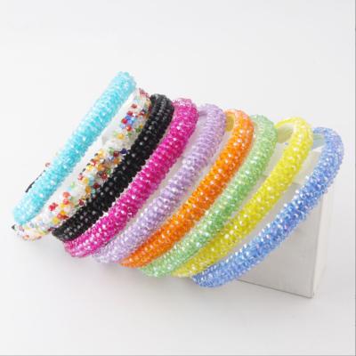 China New Woven Headband Crystal Beads Wash Face Headband For Women Girls Hair Accessories for sale