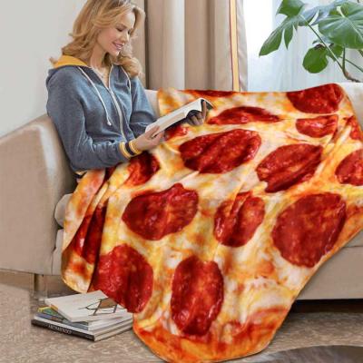 China PORTABLE Soft Warm Flannel Tortilla Pizza Blanket 200Gsm Around Shape Donut Plane Travel Winter Portable Throw Blanket for sale