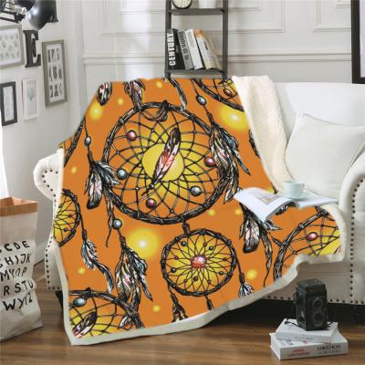 China Dreamcatcher Sherpa Portable Bedroom Throw Blanket Warm Blanket On Bed Sofa Bedding Travel Sherpa Blankets For Adult Kids for sale