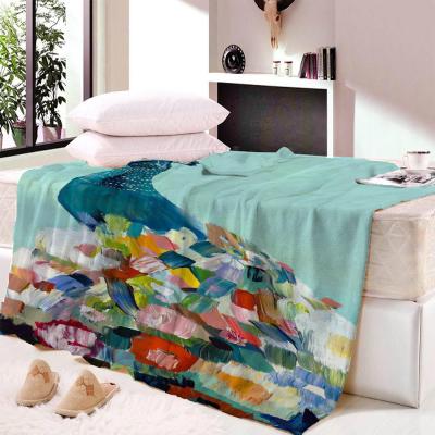 China PORTABLE DIY Custom Copy Thickening Velvet Lightweight Flannel Four Seasons Air Conditioning Blanket Blanket for sale