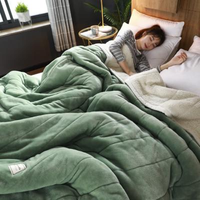 China Fleece Blankets And Throws Adult Thick Warm Winter Anti-Pilling Covers Home Super Soft Comforter Luxury Solid Blankets On Twin Bedding for sale