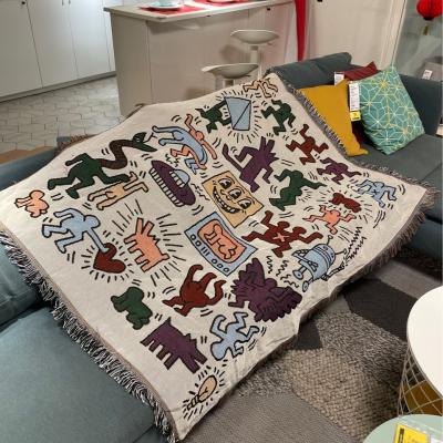 China Outdoor Cover Sofa Covers Chic Cobertor Decorations Jacquard Messy Puzzle Throw for Home Dust Cover Air Conditioning Covers for Bed for sale