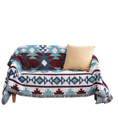 China PORTABLE Bohemian Knitted Throw Yarn Blanket On Bed Sofa Plaid Soft Towel Bed Plaid Tapestry Bedspread Table Cloth for sale