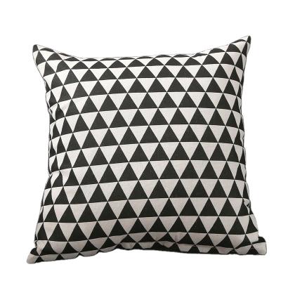 China Eco-Friendly Pillow Printing Color Stripe Pillowcase Canvas Printing Cotton And Hemp Hugging Pillow Case Sofa Cushion Cover 45x45cm 40x40c for sale