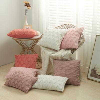 China Nordic Stripe Home Sofa Decorative Plush Pillows Covers 30X50 45X45 cm Living Room Decoration Fur Cushion Cover Anti-Static Pillow Case for sale