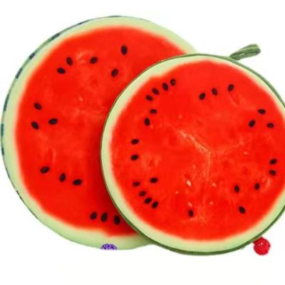 China Sustainable Creative 3D Soft Around Back Pillow Plush Fruit Seat Protector Home Decorative Office Chair Cushions Watermelon Kiwi Orange for sale