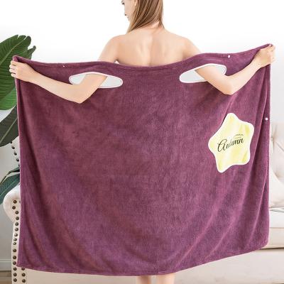 China Microfiber Women Bathrobes Machine Washable Household Wearable Soft And Skin-friendly Absorbent Home Towels Bath Towels Textiles Bathroom Sauna for sale