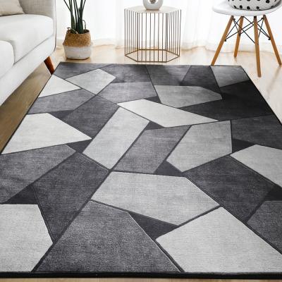 China Modern Geometric Rug For Living Room Home Sofa Table Decor Mat Kids Square Soft Fluffy Rugs Living Room Velvet Blanket Bedroom Bedside Blankets for sale