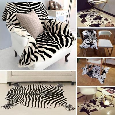 China Creative Europe Zebra/Cow 3D Printed Rugs For Floor Cute Animal Anti-Slip Mats Room Doormat Area Rug Living Room Throw Blankets for sale