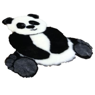 China Lovely Kid Rug 94x100CM Panda Print Animal Print Leather Anti-Skid Non-Slip Carpet Rug Stripe Rug Faux Skin Cowhide Rug for sale