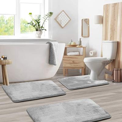 China Modern Simple Solid Color Bath Corridor Kitchen Entrance Door Bedroom Mat Home Decor Soft Anti-Slip Flooring for sale