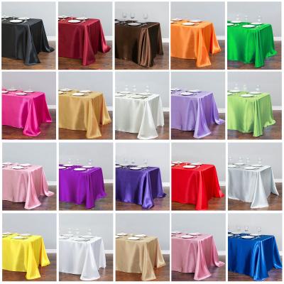 China 1pcs Rectangle Satin Tablecloth Waterproof Table Covers Wedding Decoration Banquet Dining Table Cover Christmas New Year Table Cloth for sale