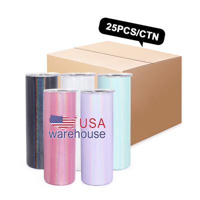 China USA Warehouse Mixed Color 20oz Sublimation Stainless Steel Rainbow Shimmer Shimmer Tumbler for Drinking Wholesale for sale