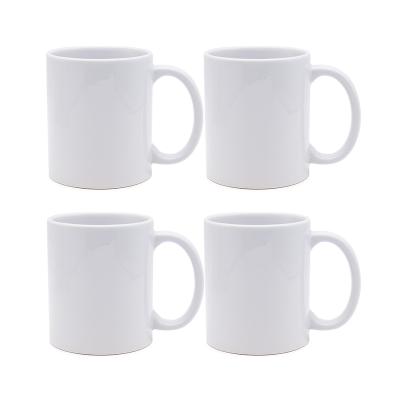 China Cheap viable low price 11oz custom printing reusable white empty cups porcelain sublimation handle ceramic supplier for sale