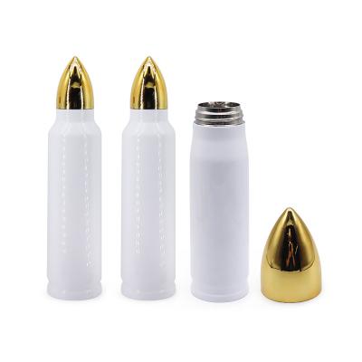 China 17oz 500ml 1000ml Double Wall Viable Custom Logo Steel Wall Insulated Sublimation Blank Bullet Shape Bottle for sale