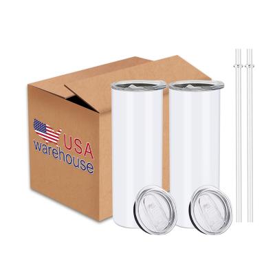 China Viable STOCKED in USA White Straight Stainless Steel Sublimation 15oz 20oz 30oz Mask Tumblers for Hot and Cold Beverages for sale