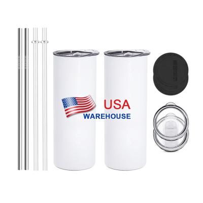 China USA warehouse viable wholesale 20oz insulated straight double wall tumbler blanks sublimation stainless steel for sale