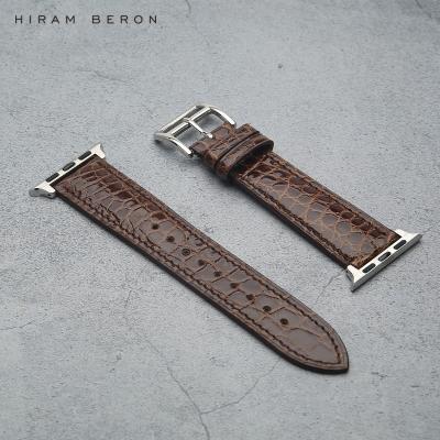 China Hiram Beron Brown Luxury Cow Leather Watch Band For Men OEM ODM Wholesale for sale