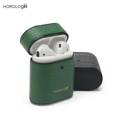 China For Airpods Hiram Beron For AirPods Case Green Leather Cover Wholesale Dropship for sale