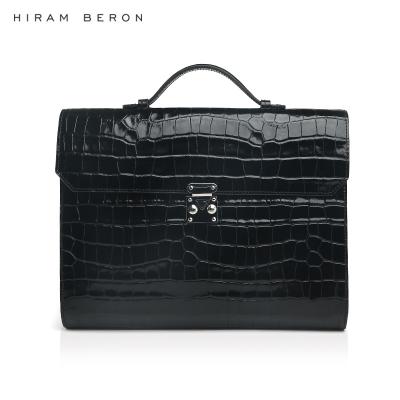 China Wholesale Briefcase Men Leather Dress Bag Designer and Hiram Beron Italian Laptop Business Portfolio and OEM for sale