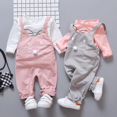 China Hao Baby Boy Cartoon Strap 0-1-2-3-4 Years Old Breathable Baby Clothing Two Piece Sets for sale