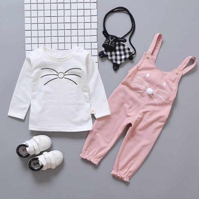 China Hao Baby Boy Cartoon Strap 0-1-2-3-4 Years Old Breathable Baby Clothing Two Piece Sets for sale