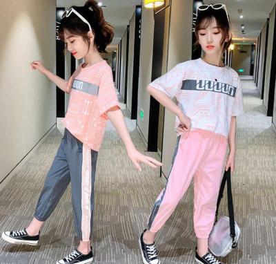 China Hip Hop Two-Piece Girls' Summer School Suit 2020 New Children's Wear In Summer Sports for sale