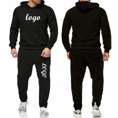 China Antibacterial Custom Logo Blank Pullover Sweat Suit With Hoodie Cotton Fit Tracksuits Mens Sports ActiveWear Mens Joggers Simple Suits Set for sale