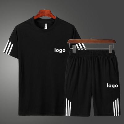 China New Summer Breathable Fashion Men's T-shirt Track Suit Sports Design Brand Youth Two-Piece Casual Suit for sale