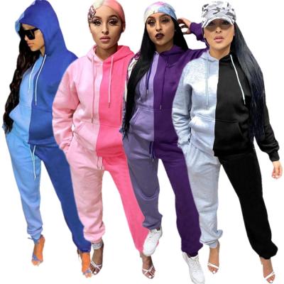 China Bold Color Hoodie Pink Autumn Wear Tracksuits Tracksuits 2 PC Women Breathable Sports Winter for sale